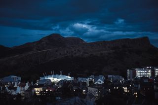 View on Arthur's seat in Edinburgh by night
