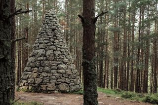 Princess Beatrice's conic cairn in Balmoral forest